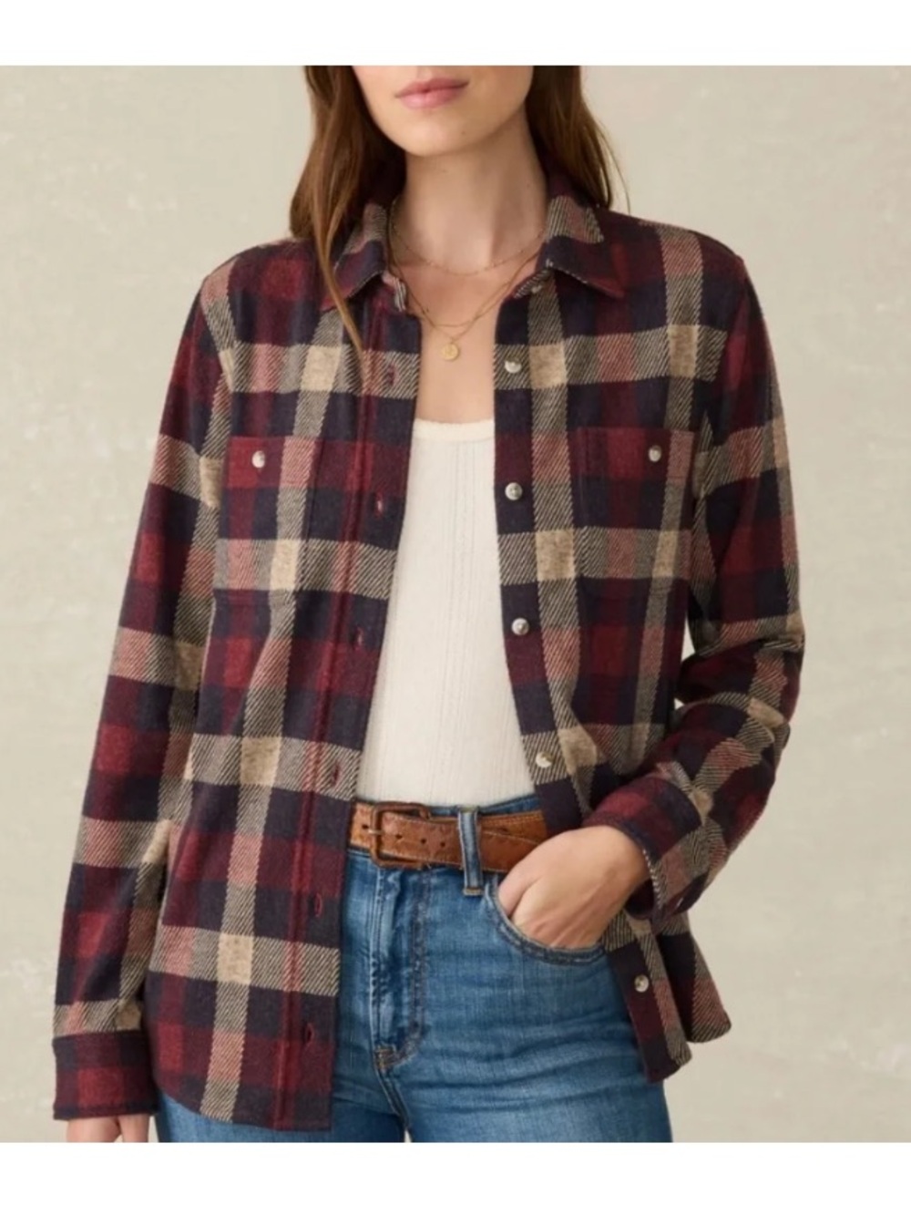 Faherty Legend Sweater Shirt in Burchfield Plaid L